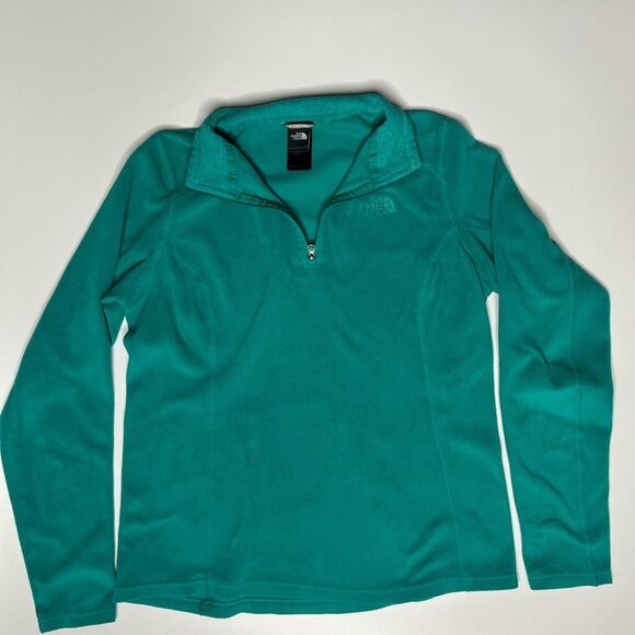 The North Face Green Zip Up Fleece Sweater size medium - Picture 4 of 5